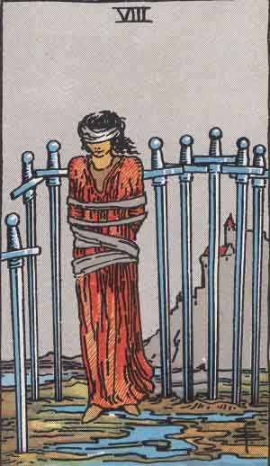 8 of Swords, from Waite Smith deck